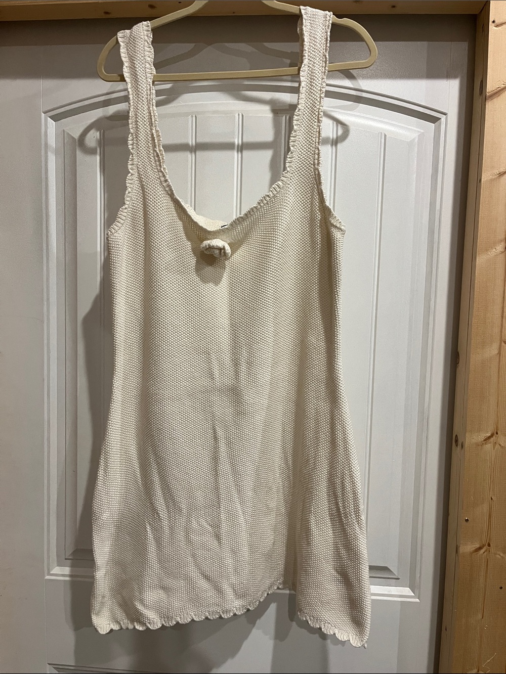 wild fable Ivory Knit Tank Mini Dress with Front Knot